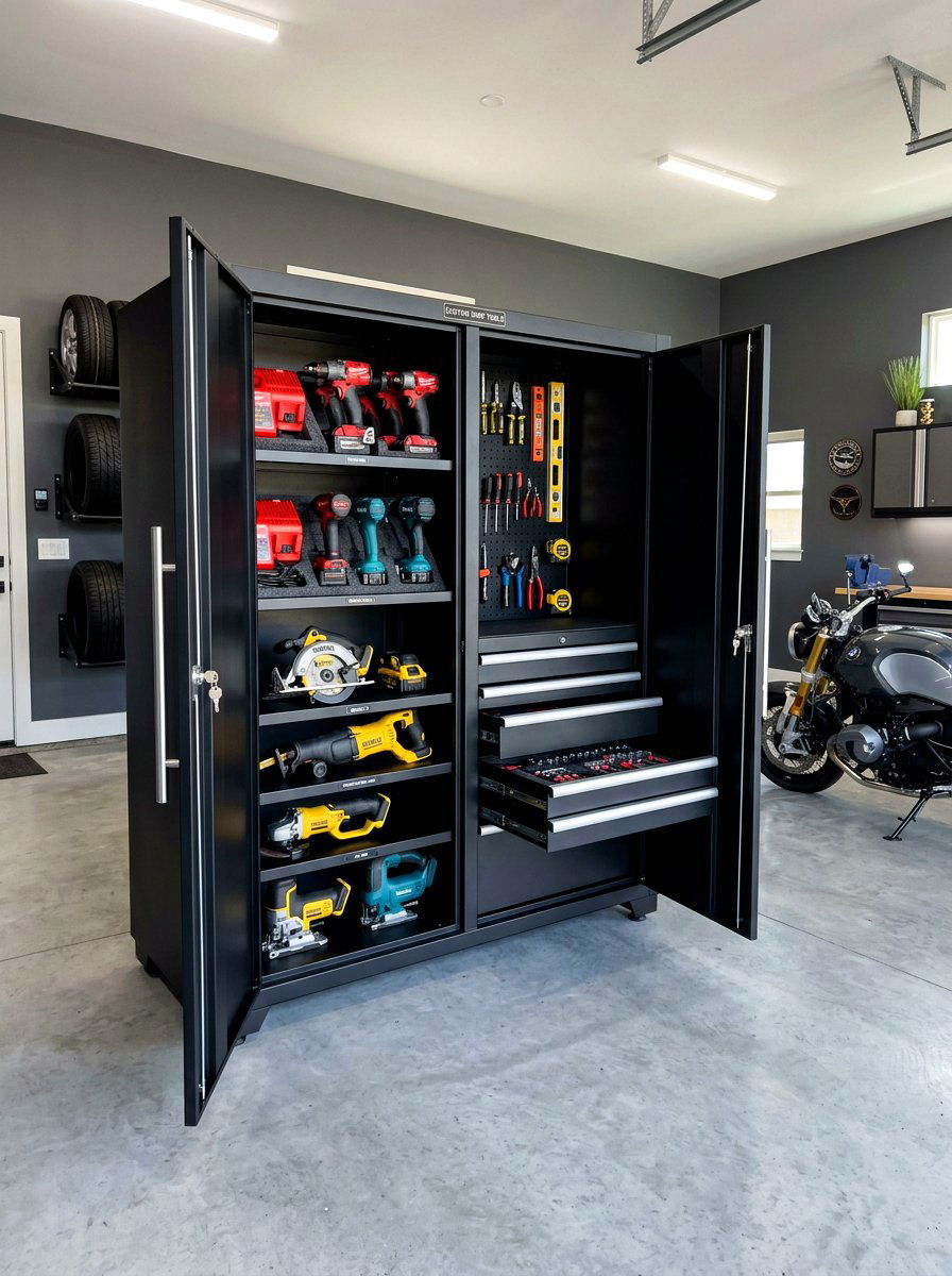 Custom Tool Cabinet - 30 power tool storage ideas