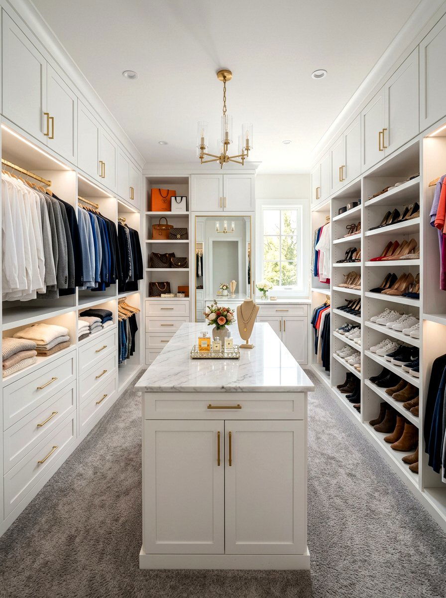 Custom Walk In Closet - 30 closet organization ideas