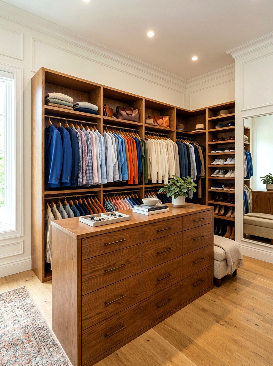 Custom Walk In Dresser Combo - 30 open closet aesthetic ideas