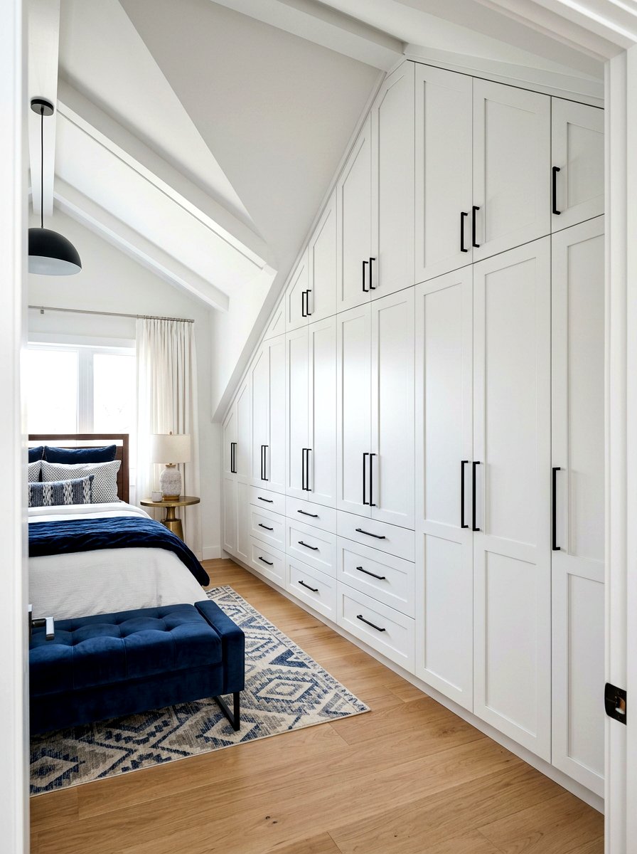 Custom Wardrobe Closet - 30 sloped ceiling bedroom ideas