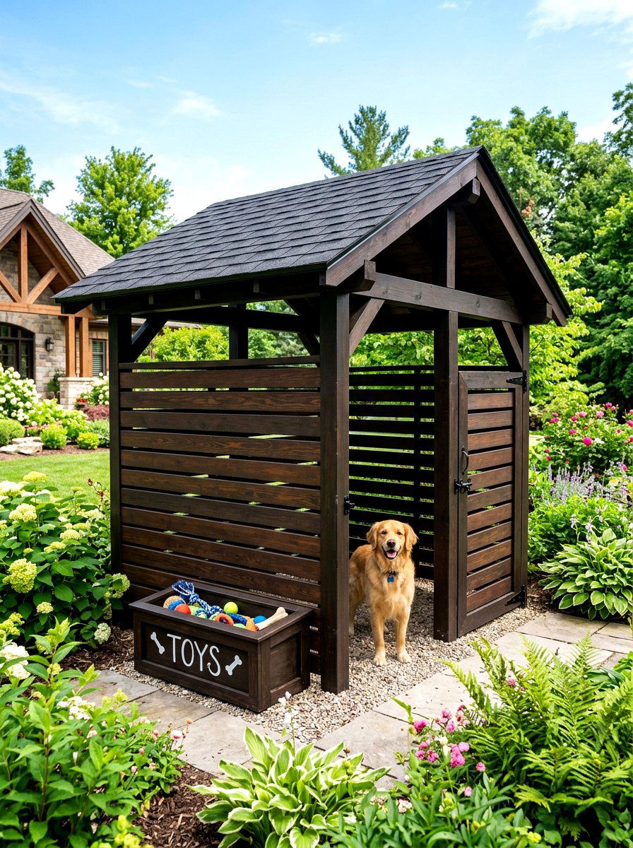 Custom Wood Dog Run - 30 backyard dog run ideas