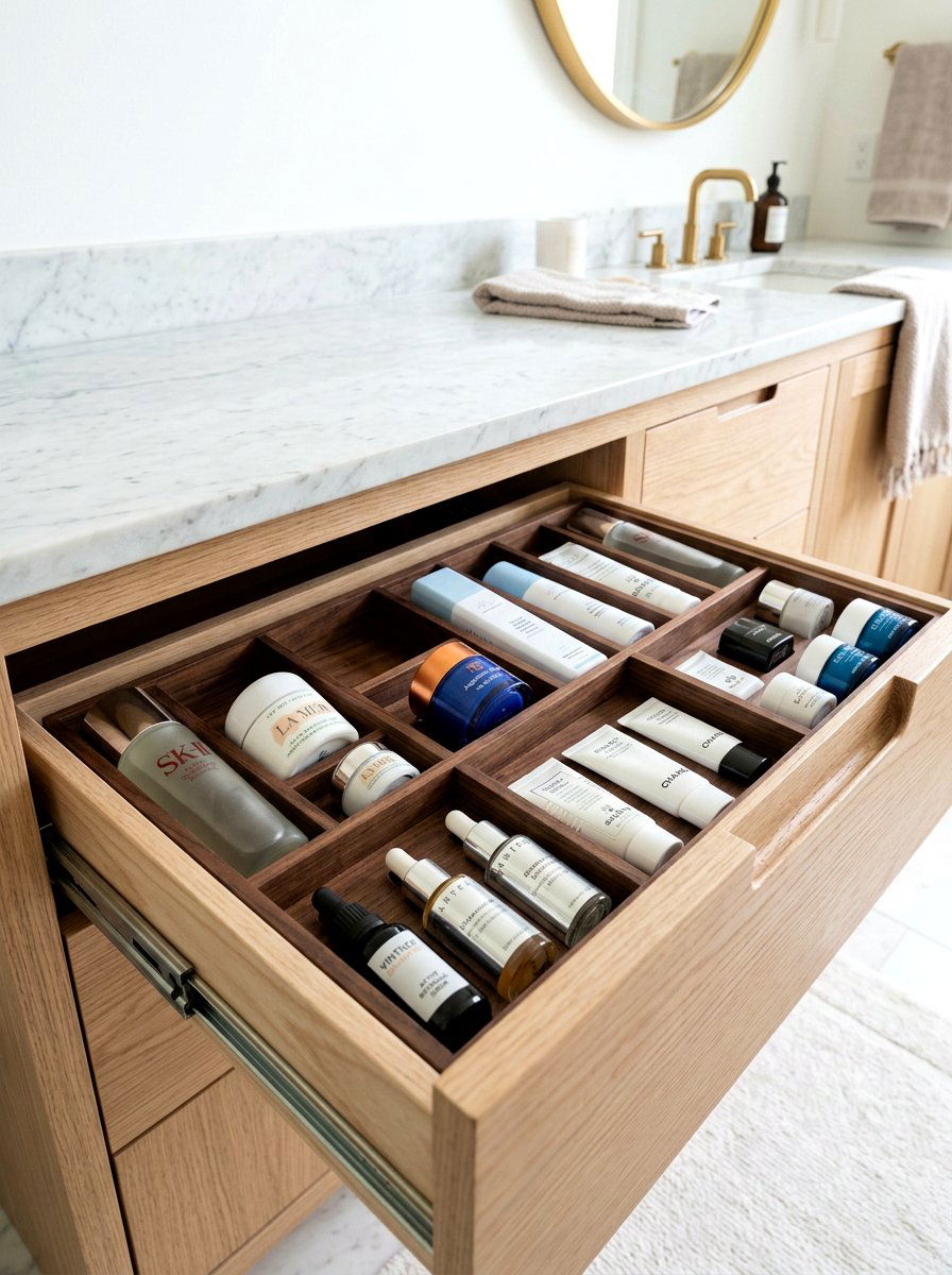 Custom Wood Drawer Inserts - 30 bathroom vanity drawer ideas
