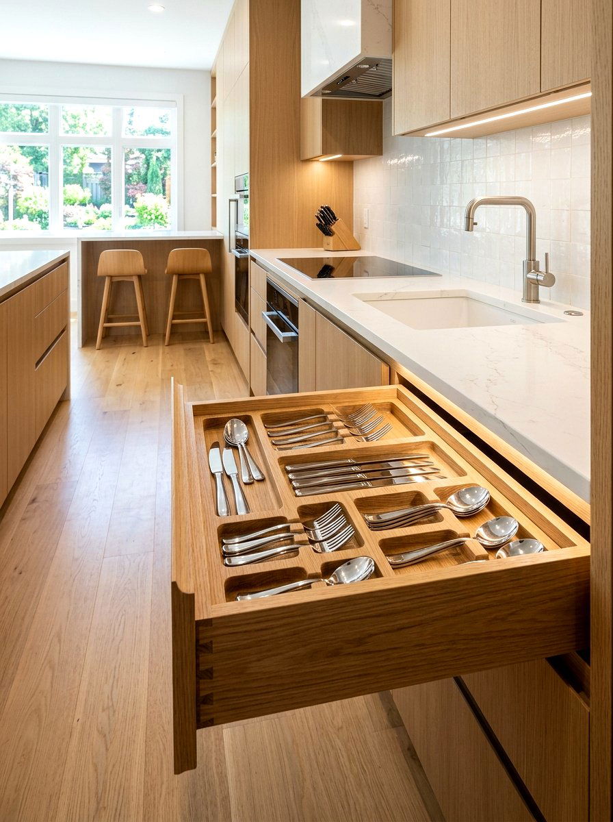 Custom Wood Insert - 30 utensil drawer ideas