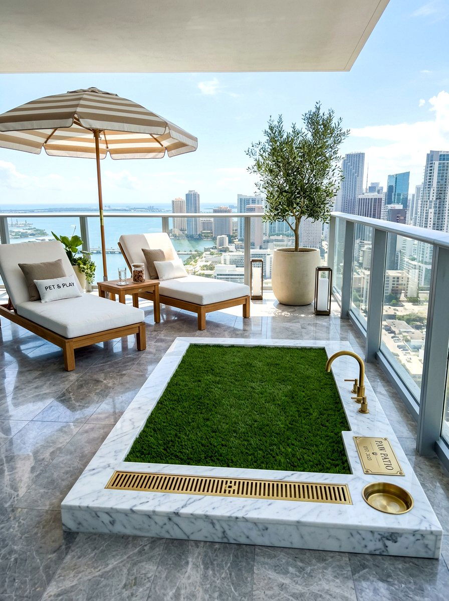 Custom built dog potty - 30 balcony pet potty area ideas