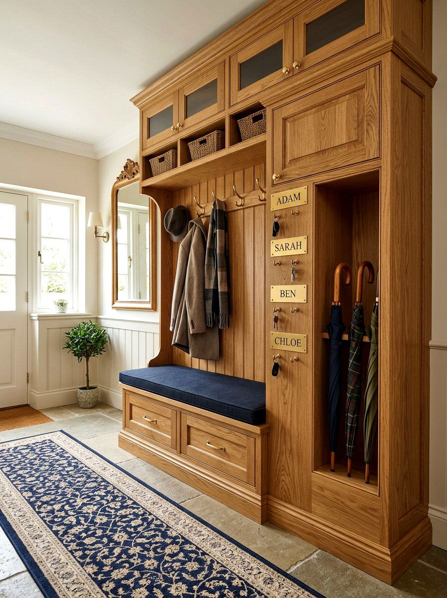 Custom built hall tree umbrella slot - 30 umbrella cabinet ideas