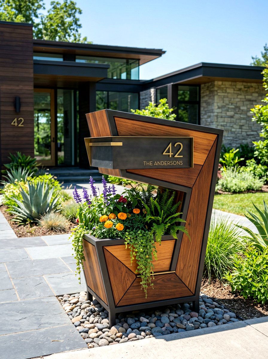 Custom built mailbox planter - 30 mailbox planter box ideas