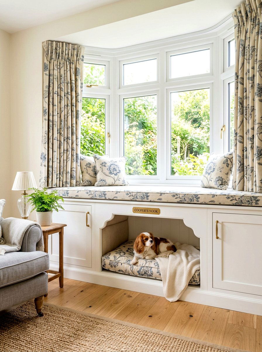Custom dog bed nook - 30 pet room ideas