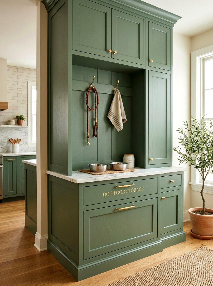 Custom dog feeding station cabinetry - 30 pet station kitchen ideas