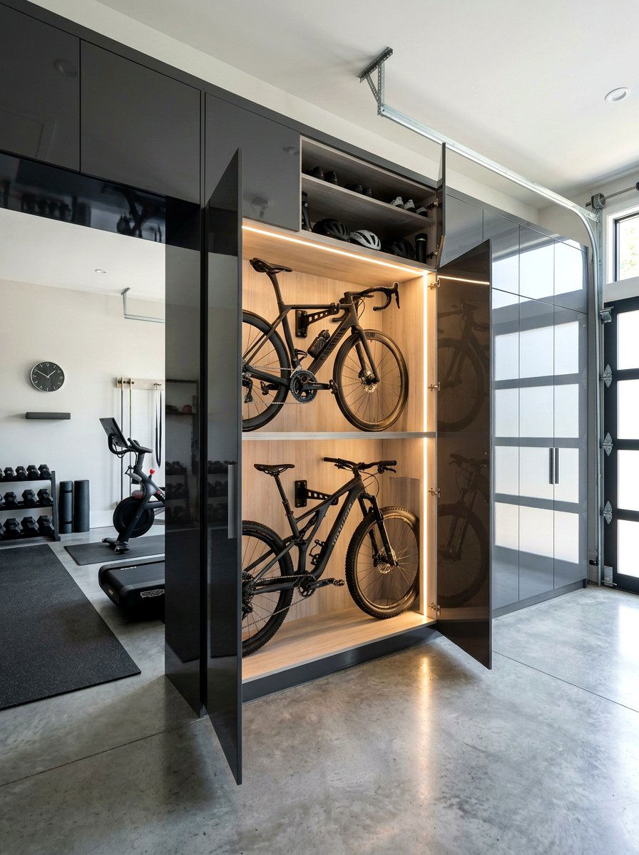 Custom garage cabinets for bikes - 30 garage bike storage ideas