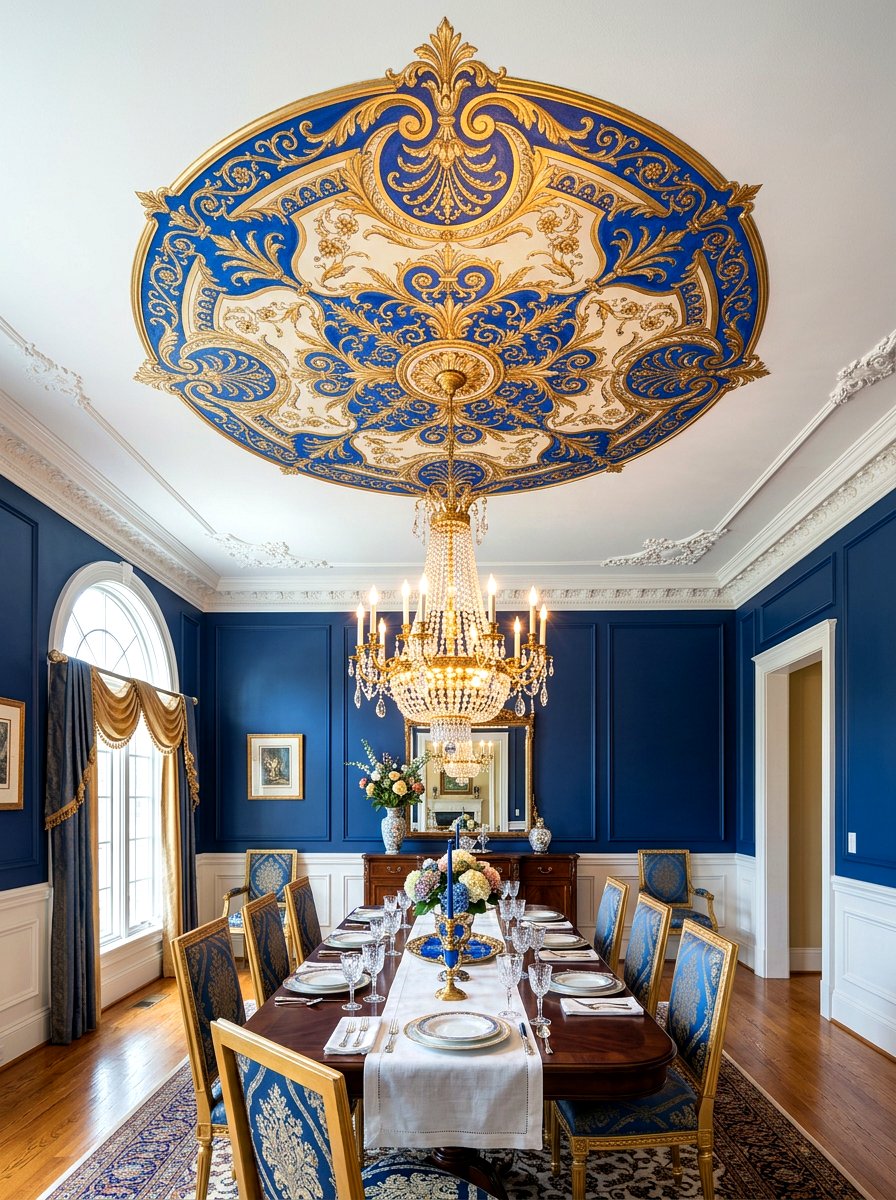 Custom painted ceiling medallion - 30 ceiling medallion ideas