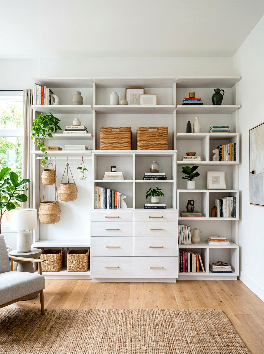Custom shelving system - 30 small walk in closet ideas