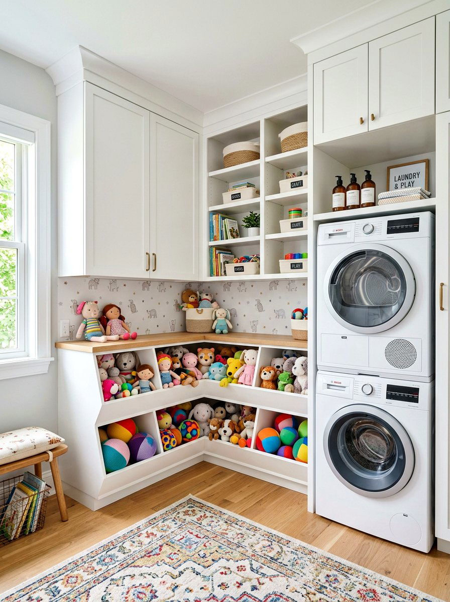 Custom toy storage - 30 pet laundry room ideas