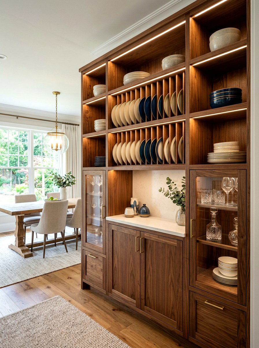 Custom wood slot cabinet - 30 tray divider cabinet ideas