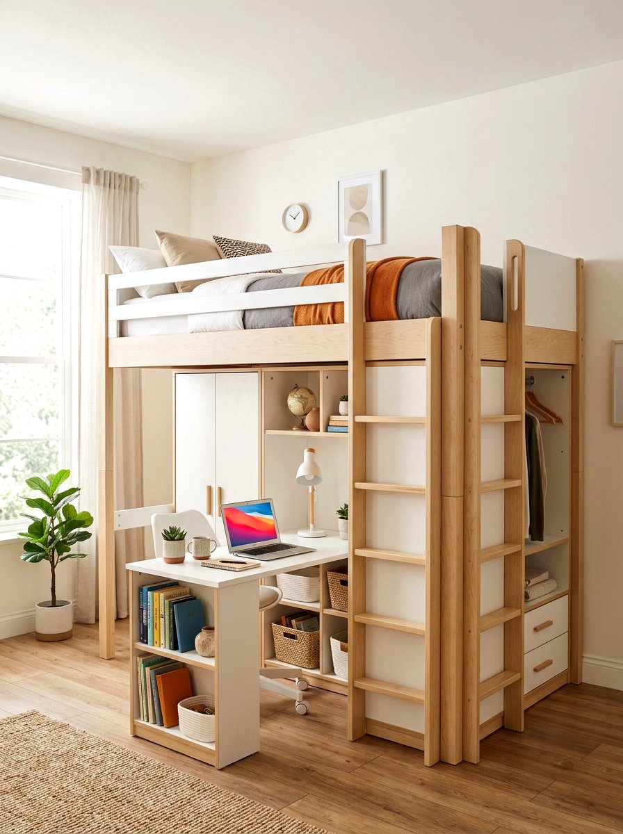 Customizable loft bed with desk modular - 30 loft bed office combo ideas