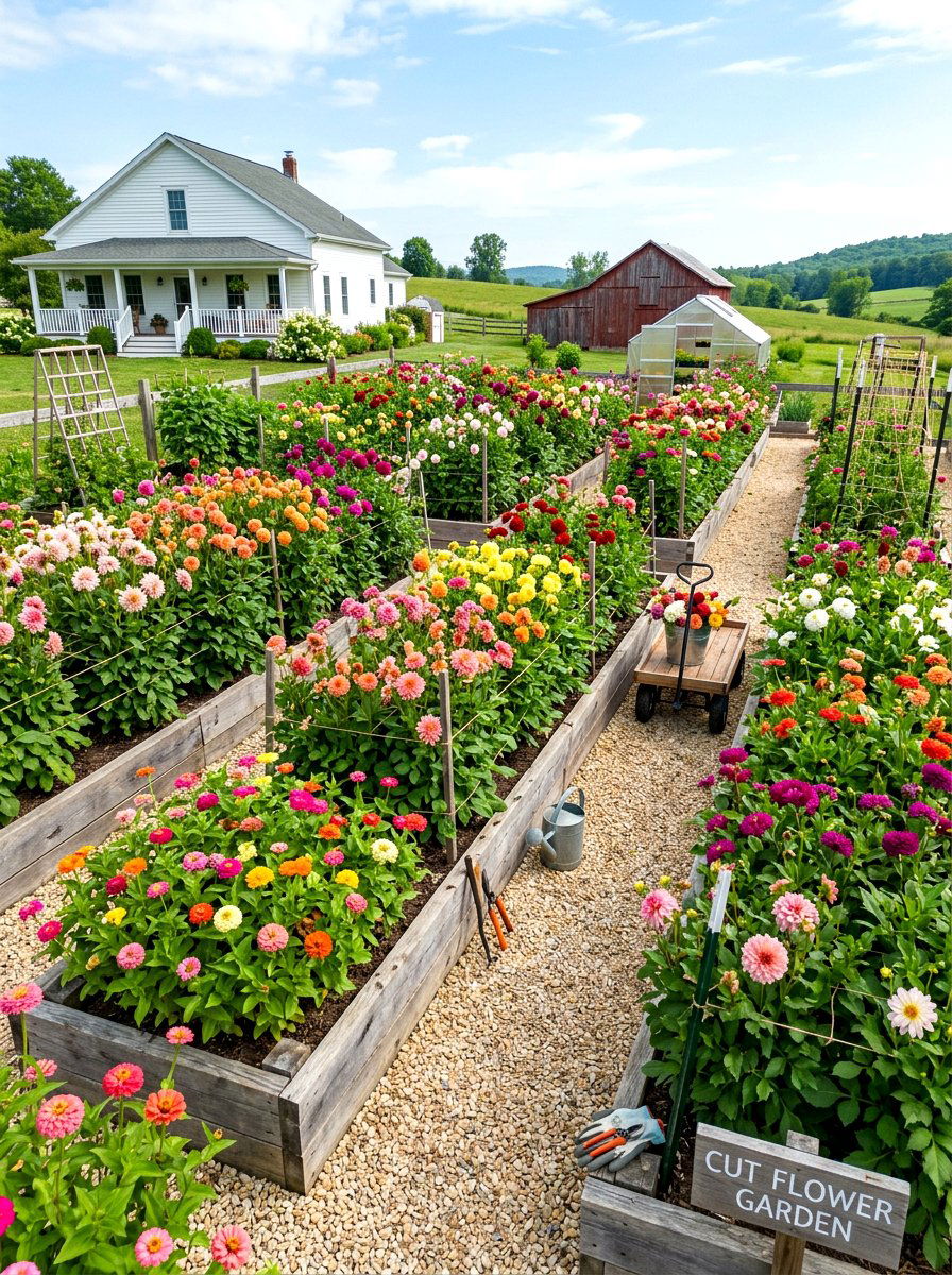 Cut Flower Garden - 30 flower field backyard ideas