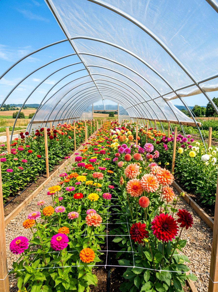 Cut flower hoop house - 30 hoop house garden ideas