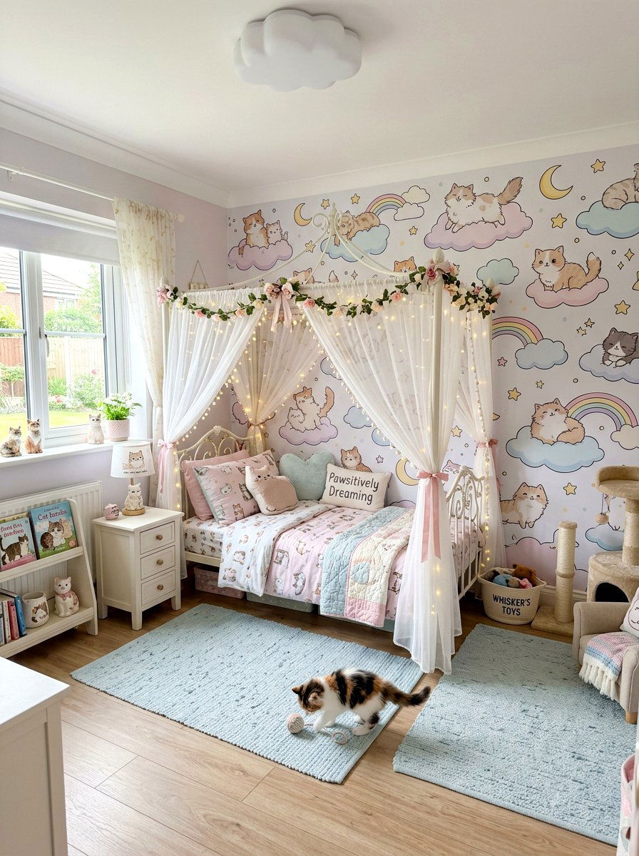 Cute Cartoon Illustration Wallpaper - 30 pet room wallpaper ideas