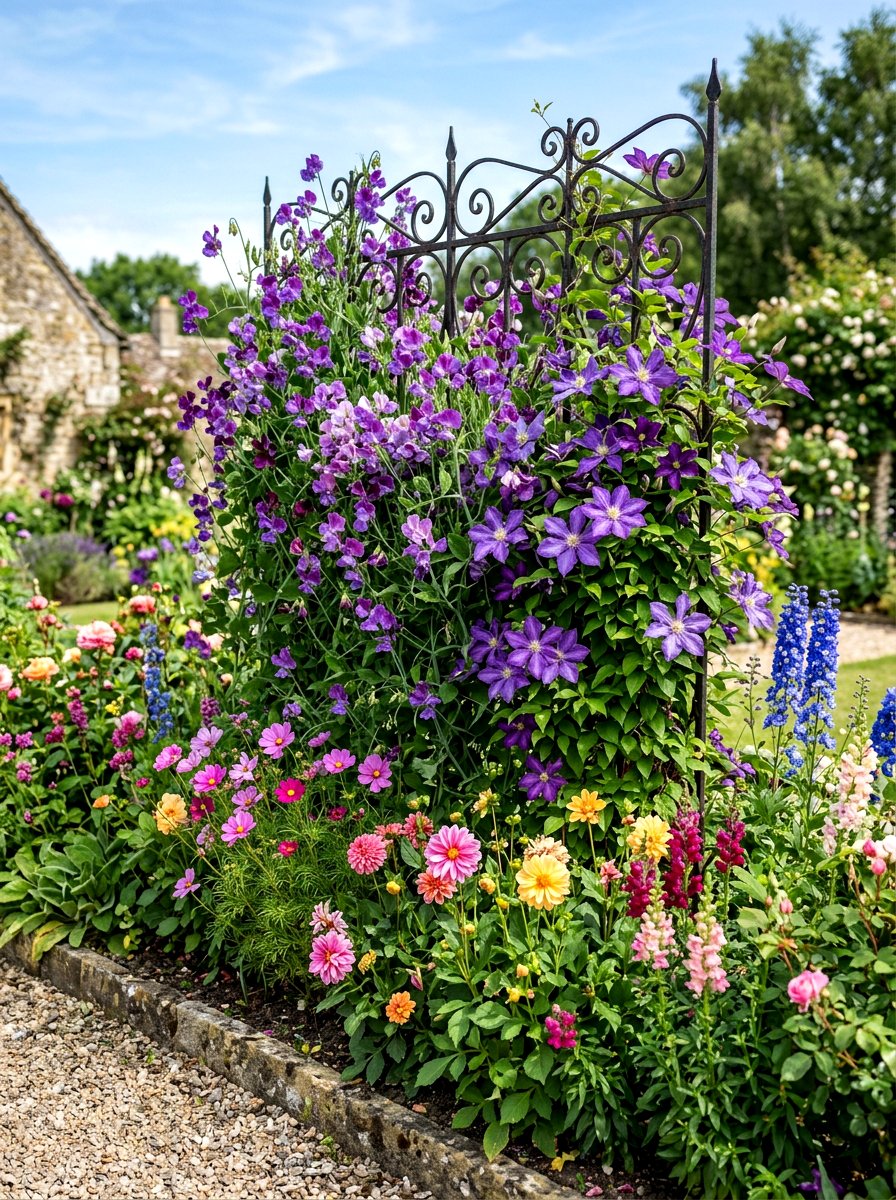 Cutting Garden Trellis - 30 cutting garden layout ideas