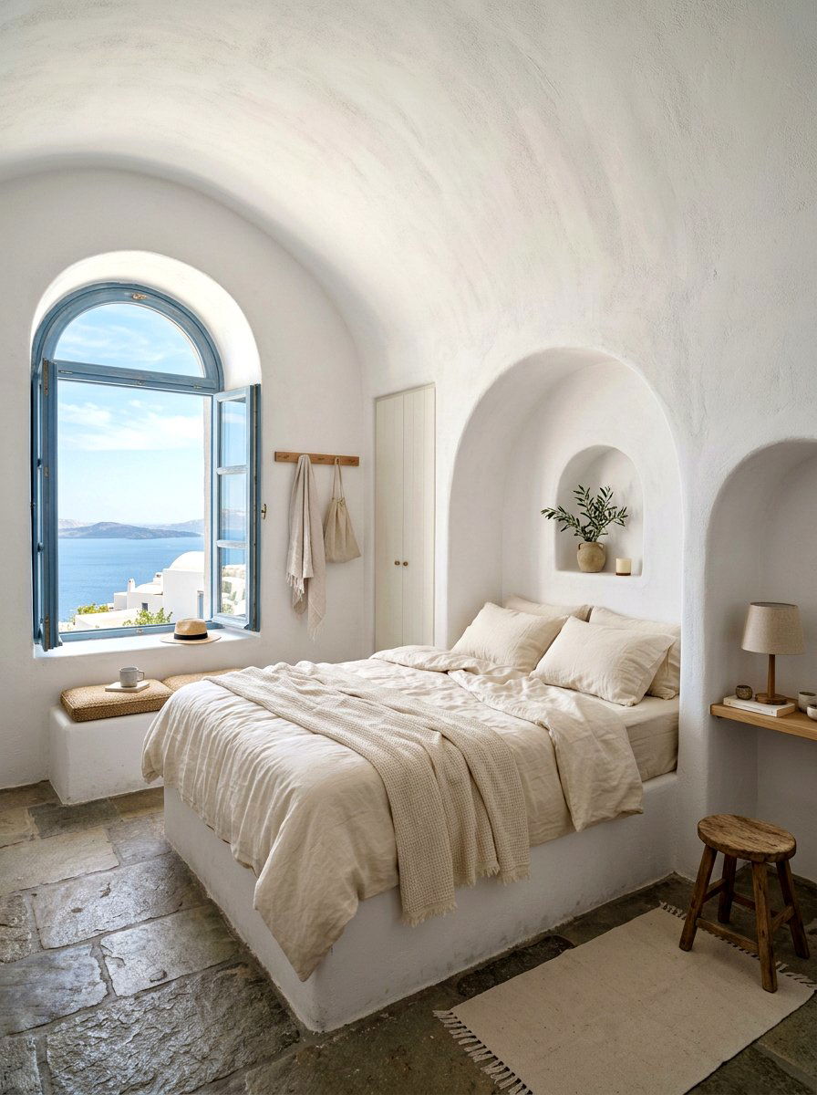 Cycladic White Bedroom - 30 European summer home ideas