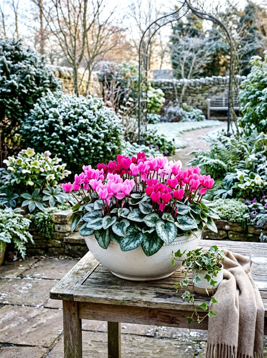 Cyclamen Winter Garden - 30 shade container garden ideas