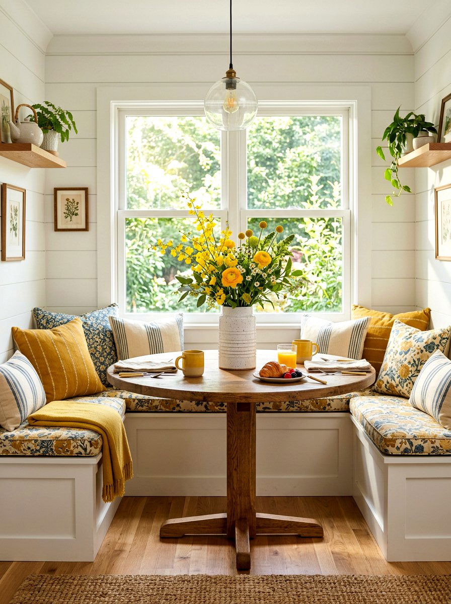 Cylinder Ceramic Vase Breakfast Nook - 30 ceramic vase styling ideas