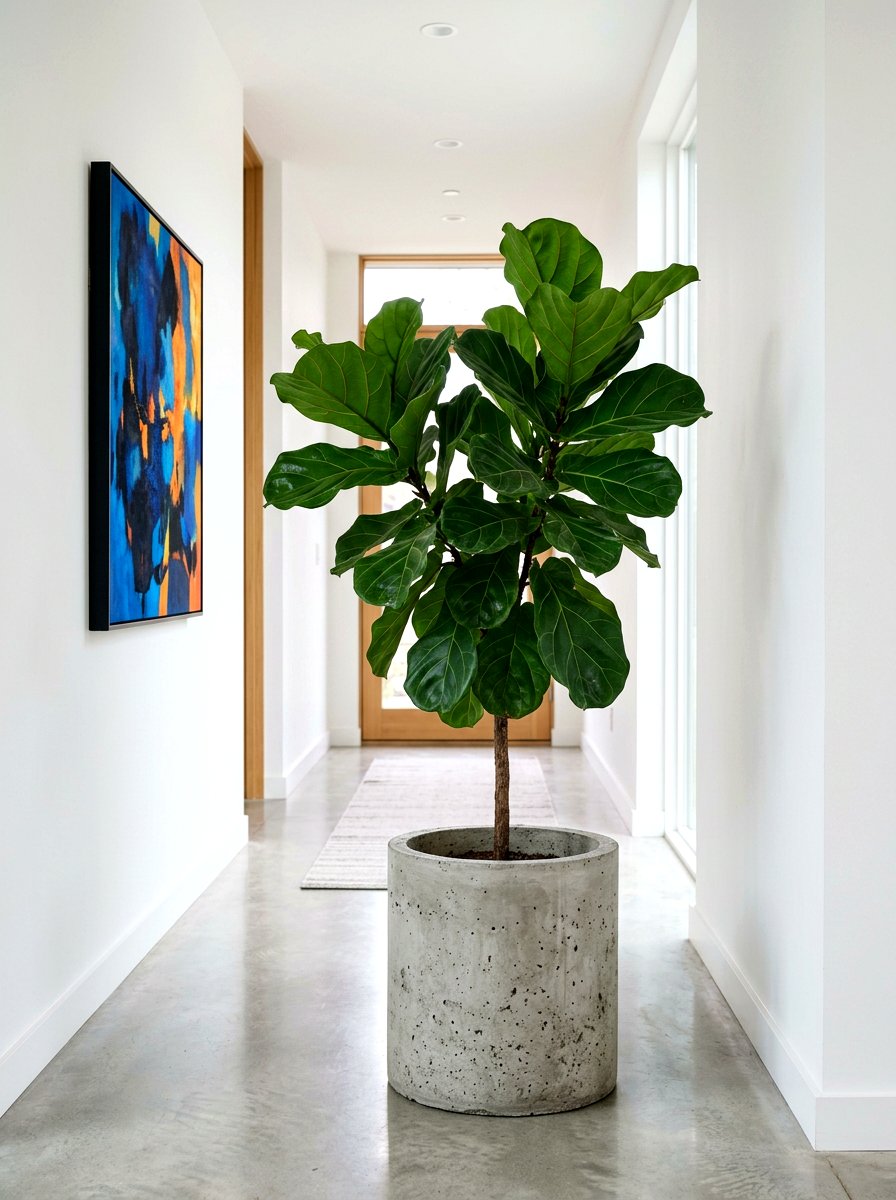 Cylindrical Concrete Indoor Pot - 30 concrete planter ideas