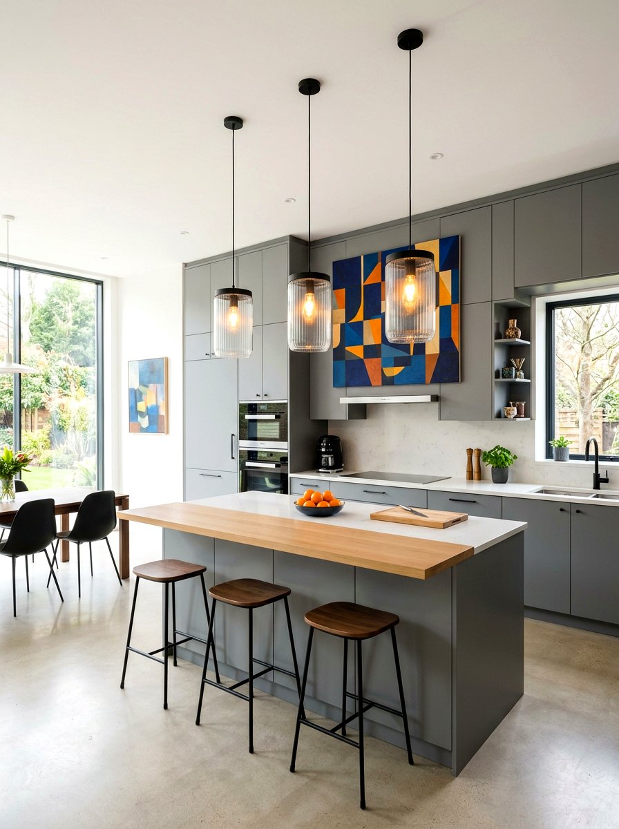 Cylindrical Glass Lantern - 30 kitchen lantern lighting ideas