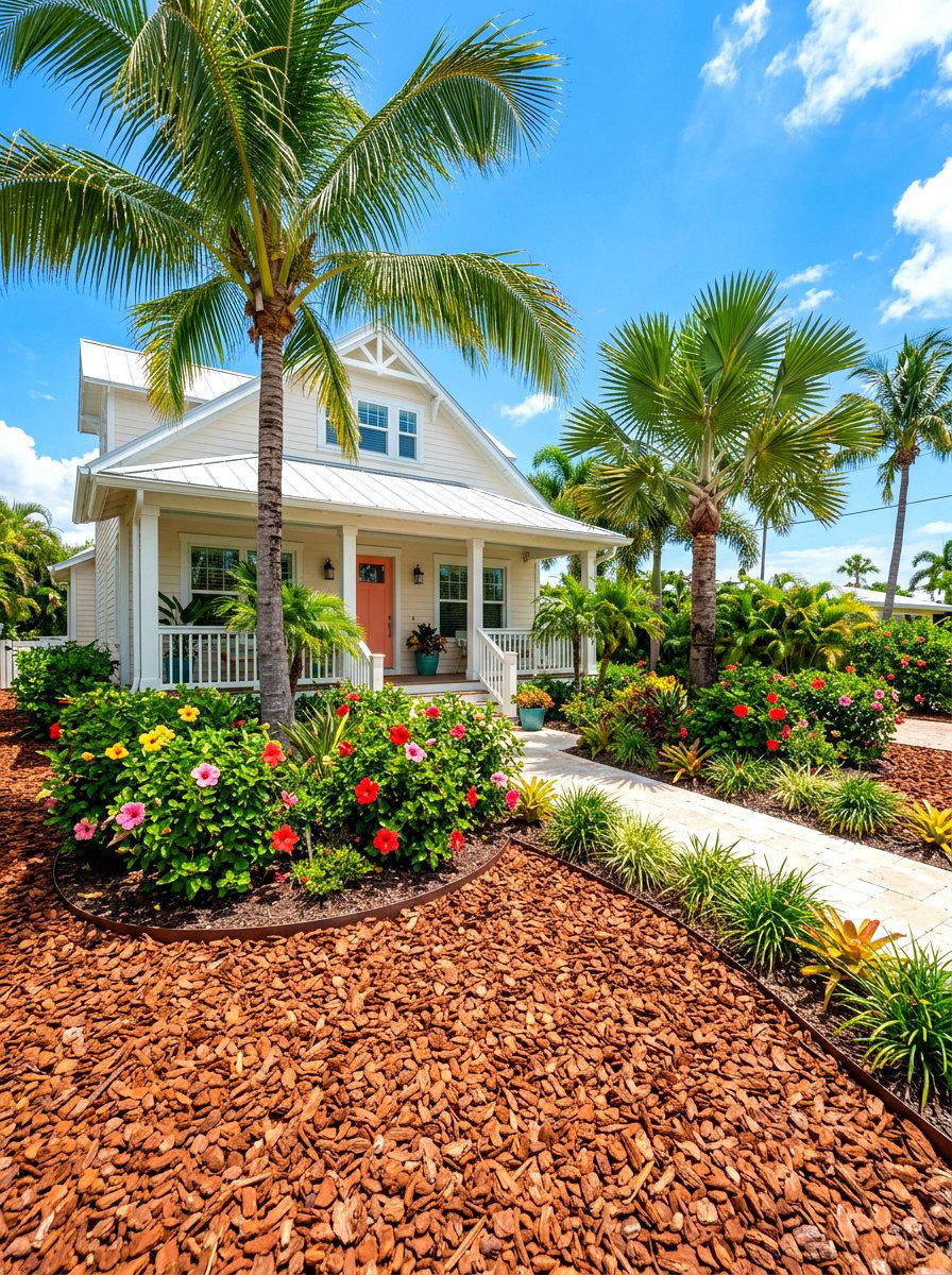 Cypress Bark Nuggets - 30 front yard mulch ideas