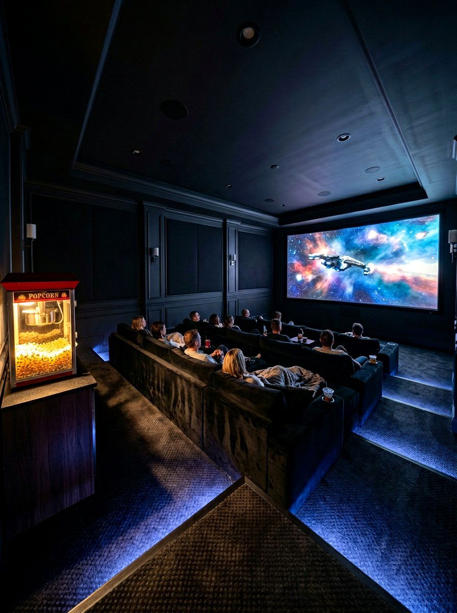 DARK CINEMA ROOM - 30 bonus room lounge ideas
