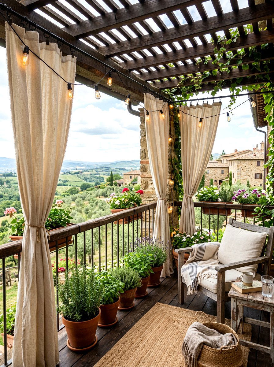 DIY Drop Cloth Curtains - 30 balcony privacy curtain ideas aesthetic