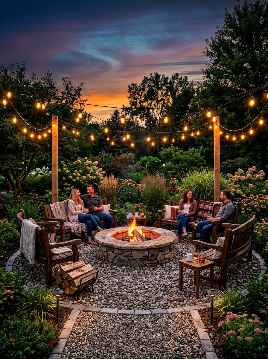 DIY Fire Pit Area - 30 budget landscaping ideas