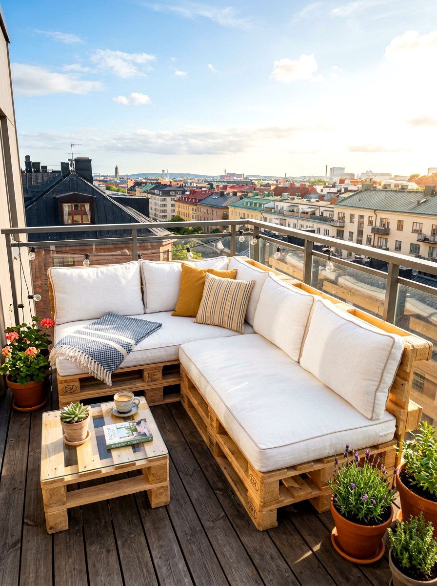 DIY Pallet Balcony Furniture - 30 urban balcony ideas