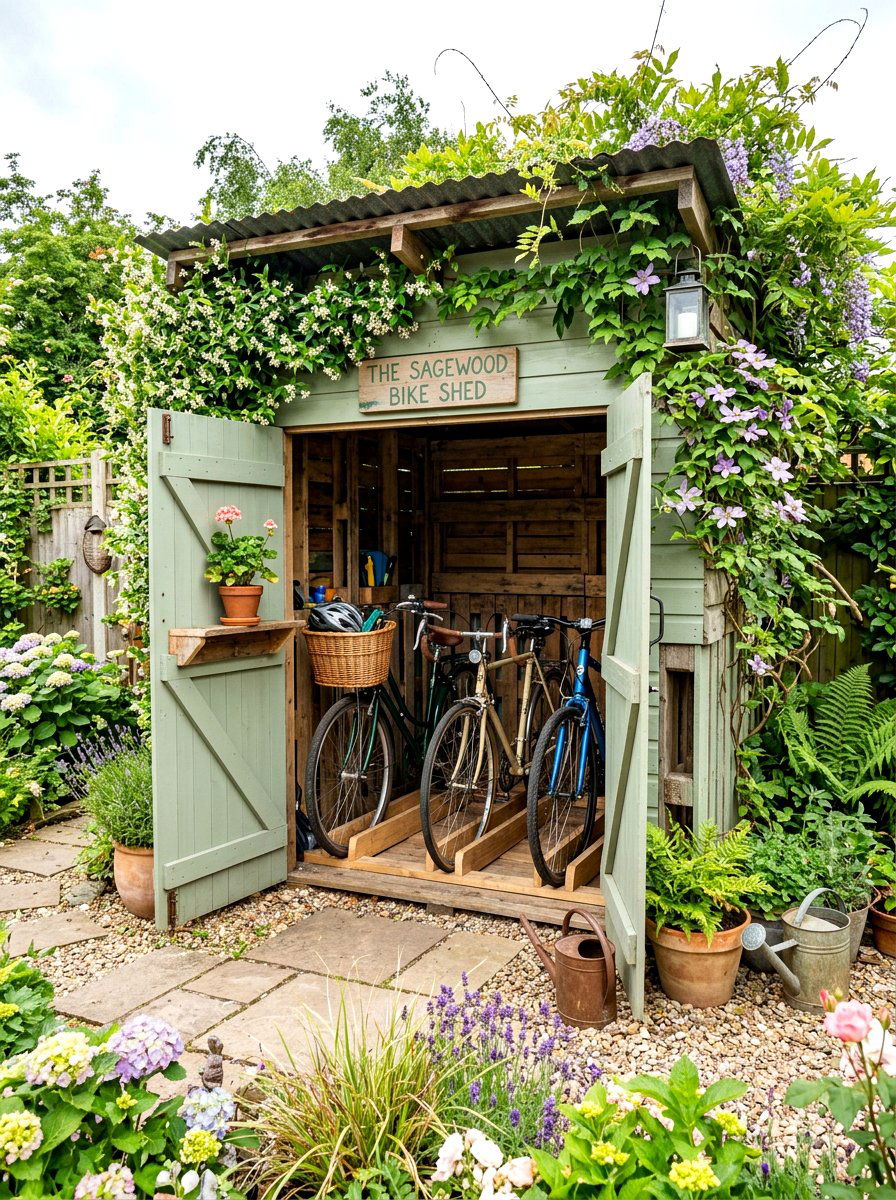 DIY Pallet Bike Shed - 30 bike storage shed ideas