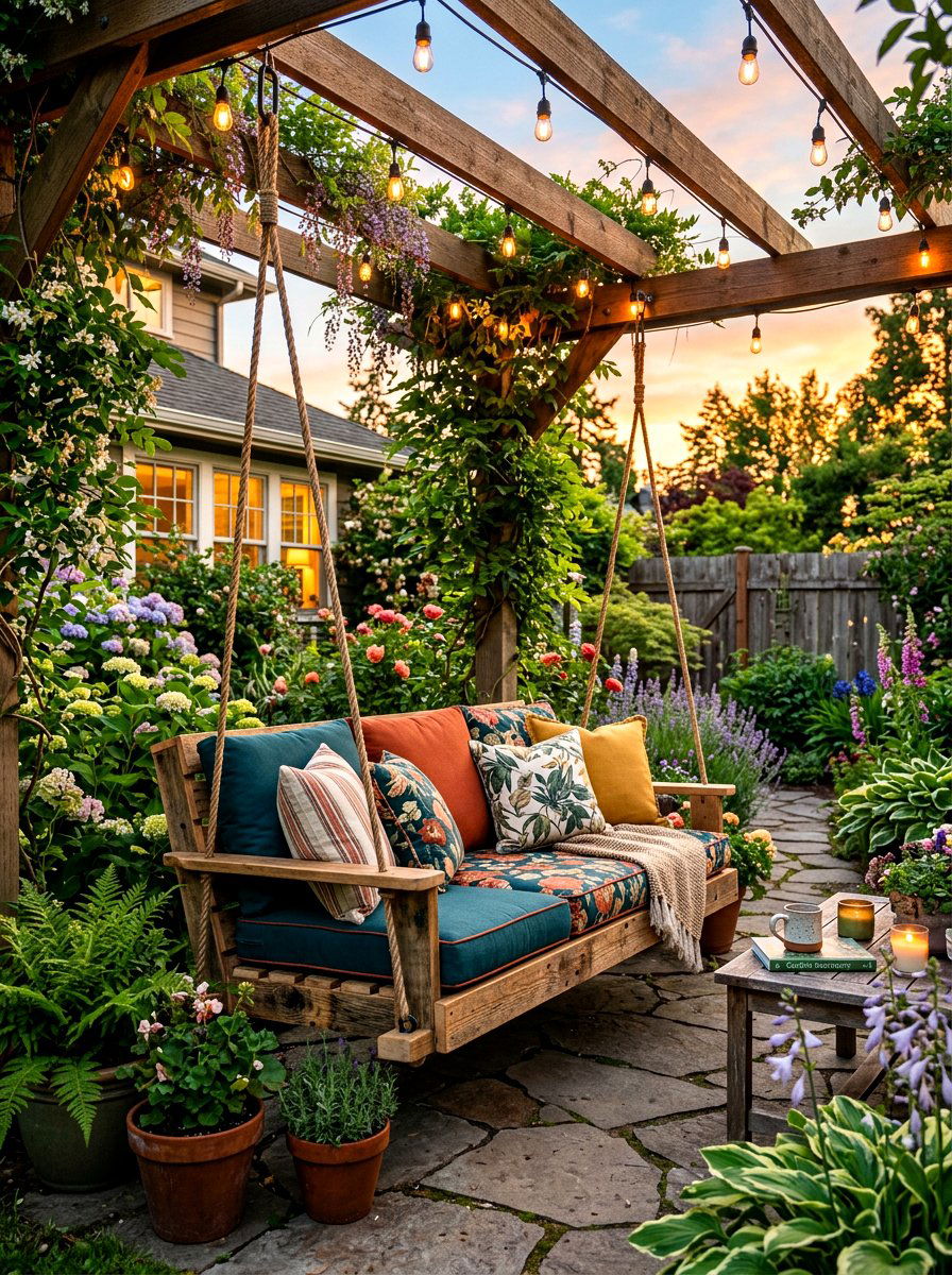 DIY Pallet Porch Swing - 30 front porch swing ideas