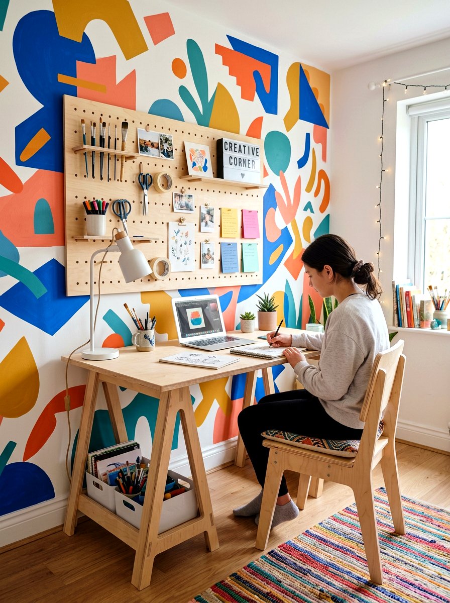 DIY Plywood Desk For Creative Teens - 30 teen bedroom desk ideas