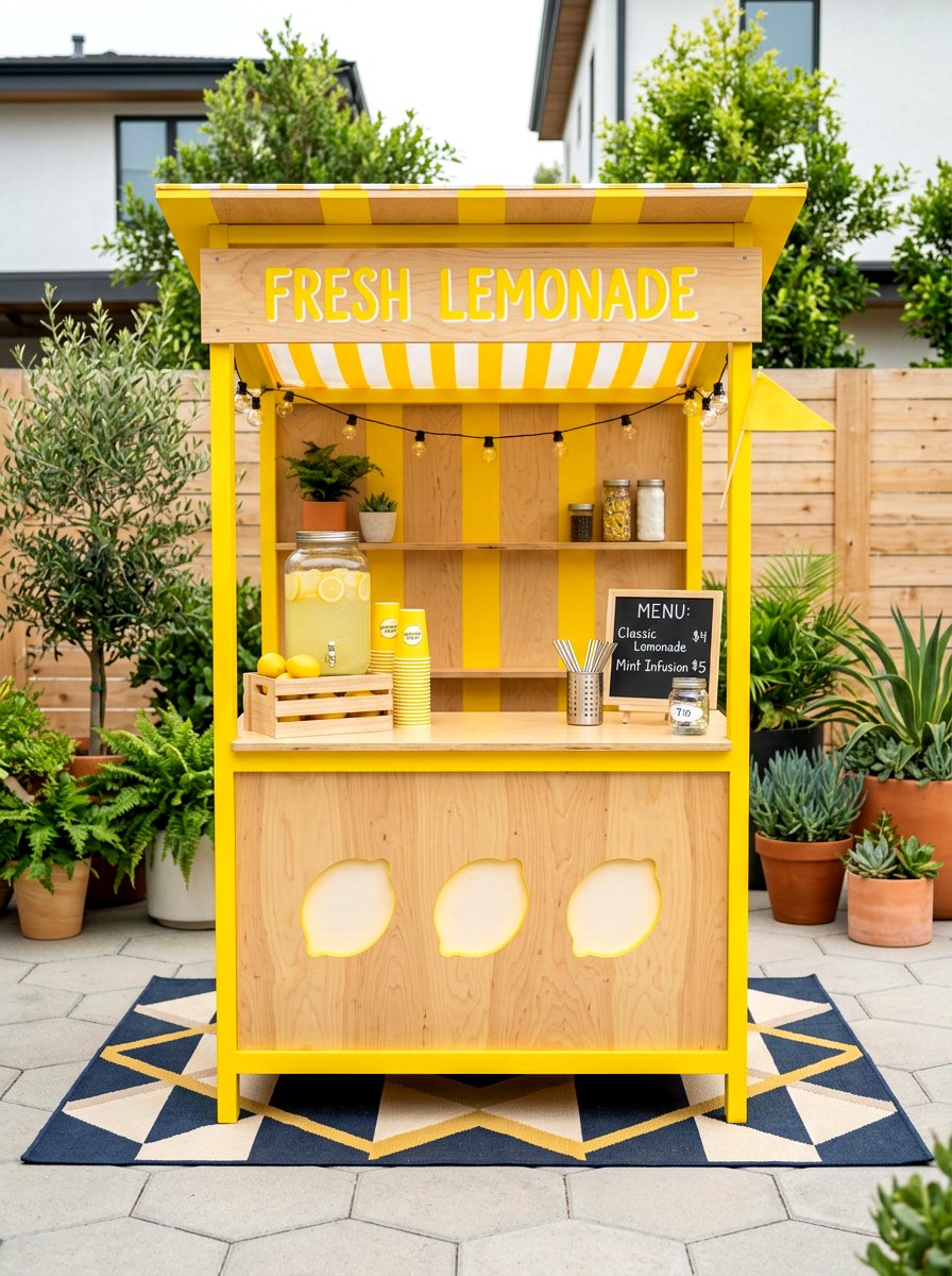 DIY Plywood Lemonade Stand - 30 lemonade stand patio ideas