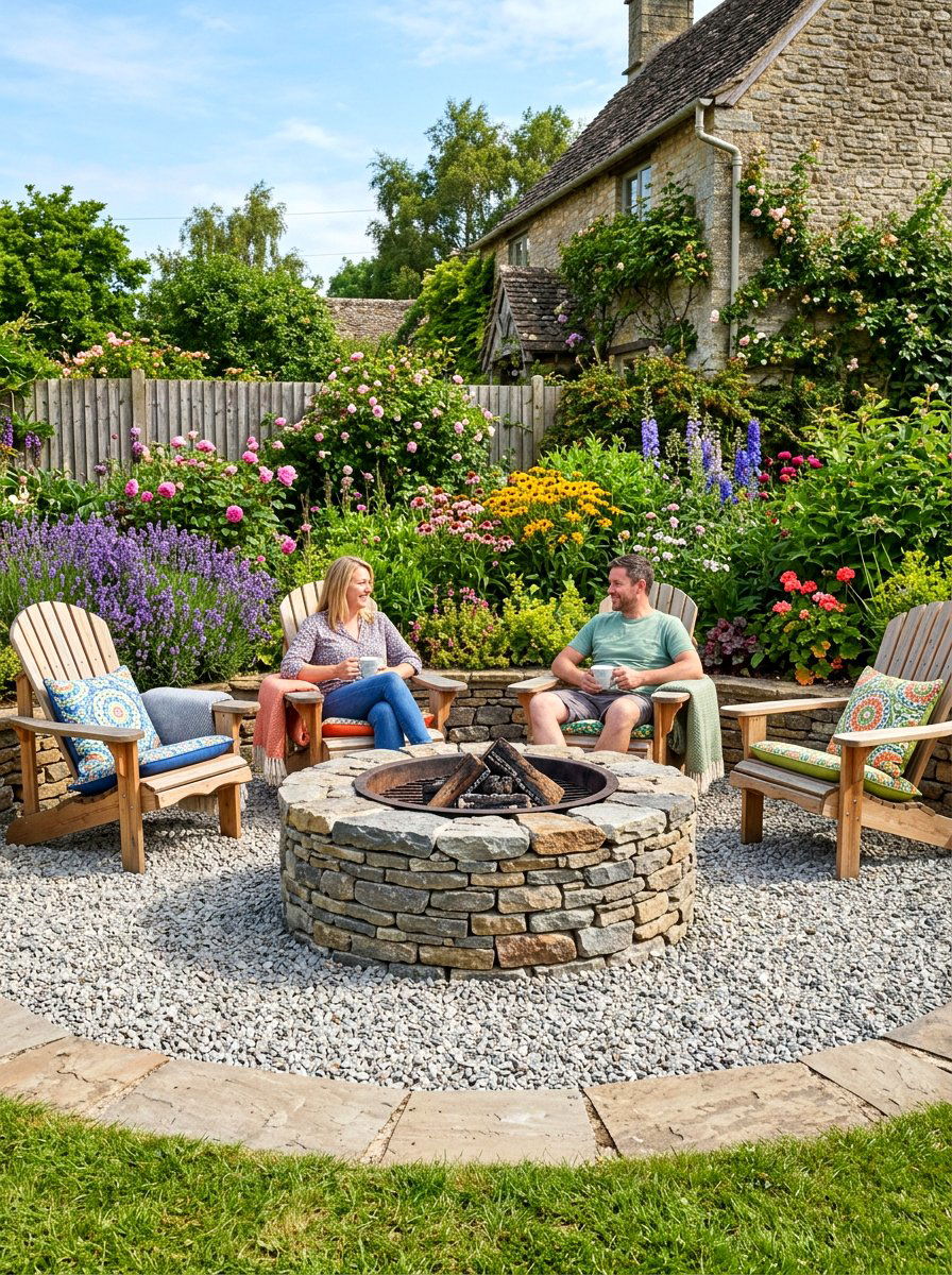 DIY Stacked Stone Fire Pit - 30 backyard retreat fire pit ideas