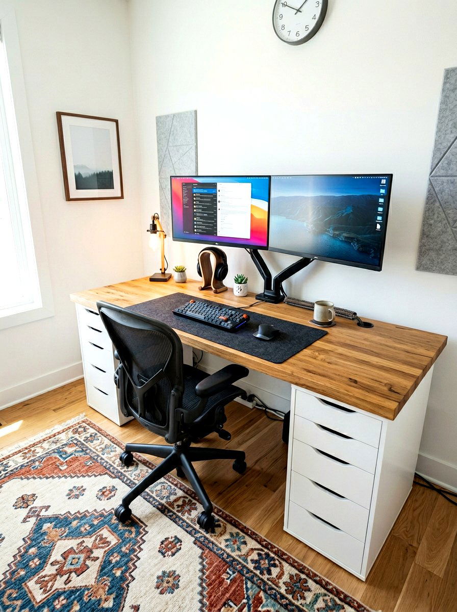 DIY Wood Countertop Desk - 30 home office desk ideas