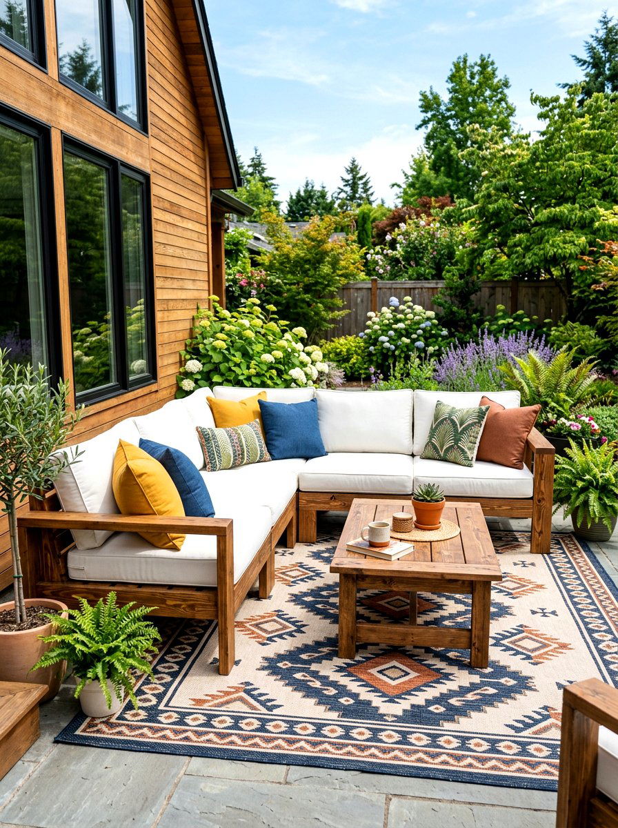 DIY Wood Sectional - 30 budget deck ideas