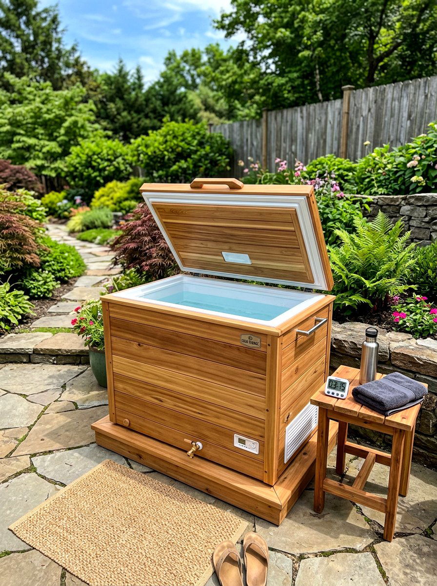 DIY chest freezer cold plunge - 30 cold plunge backyard retreat ideas