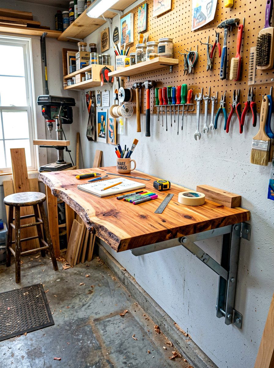 DIY folding wall table - 30 Murphy dining table ideas