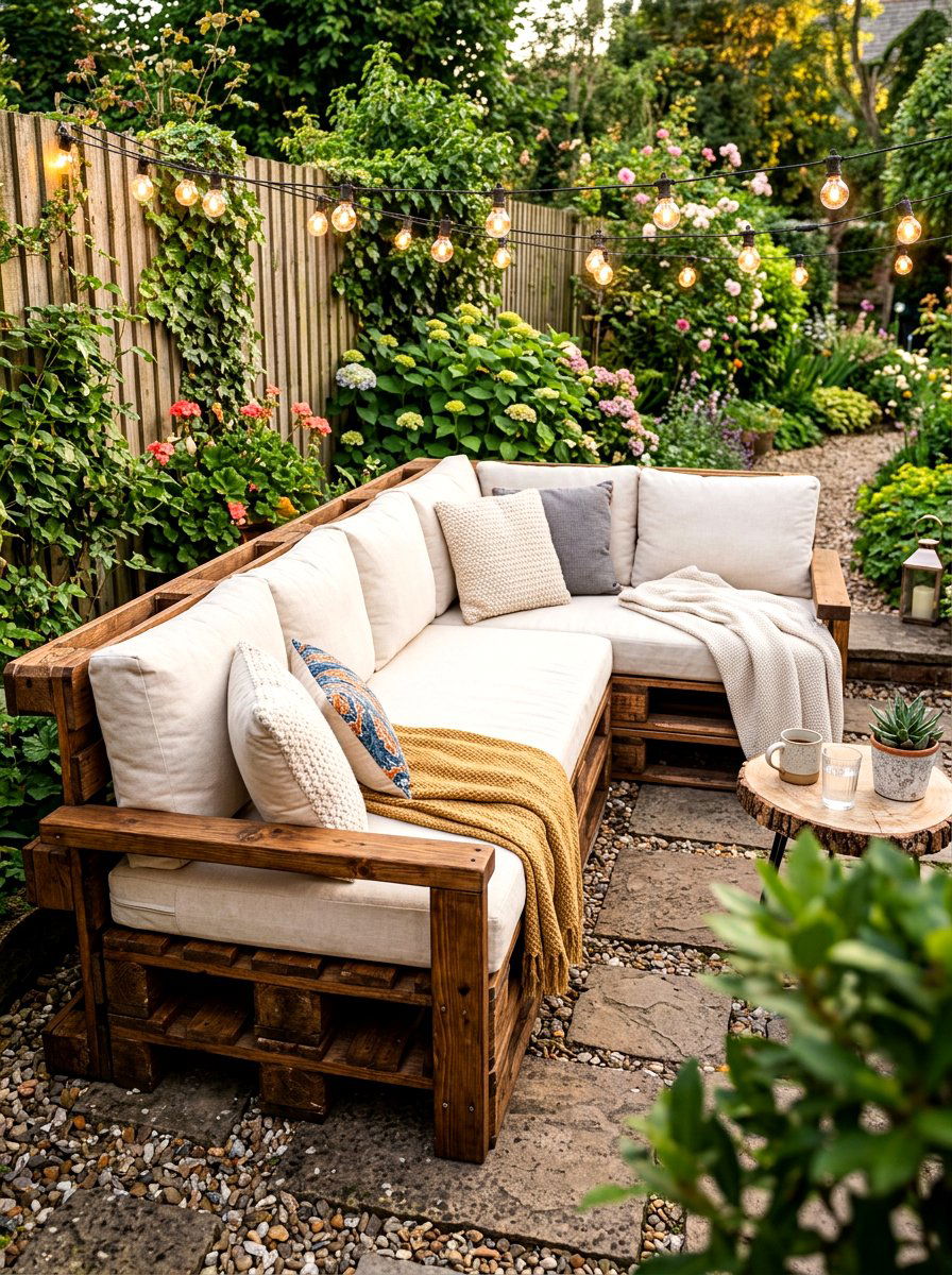 DIY pallet seating - 30 front porch seating nook ideas