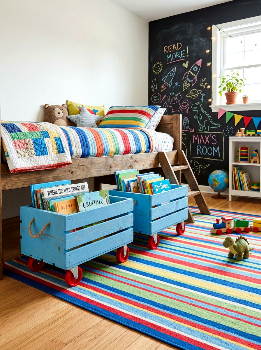 DIY wood crate - 30 under bed toy storage ideas