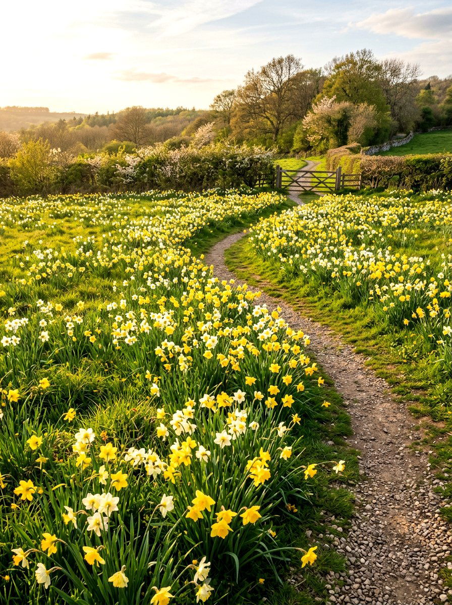 Daffodil Lawn Naturalizing - 30 bulb garden ideas