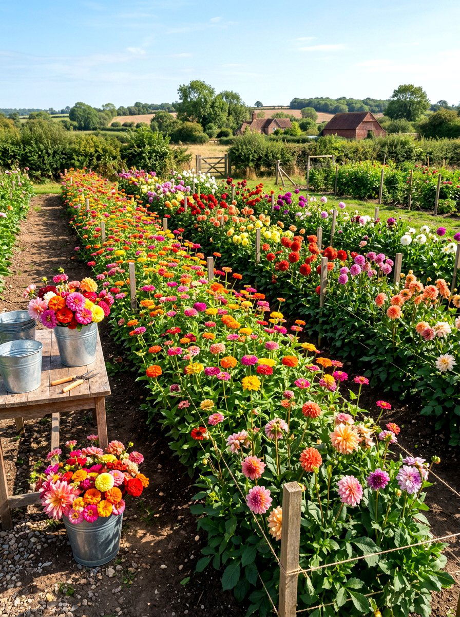 Dahlia And Zinnia Cutting Patch - 30 dahlia garden ideas
