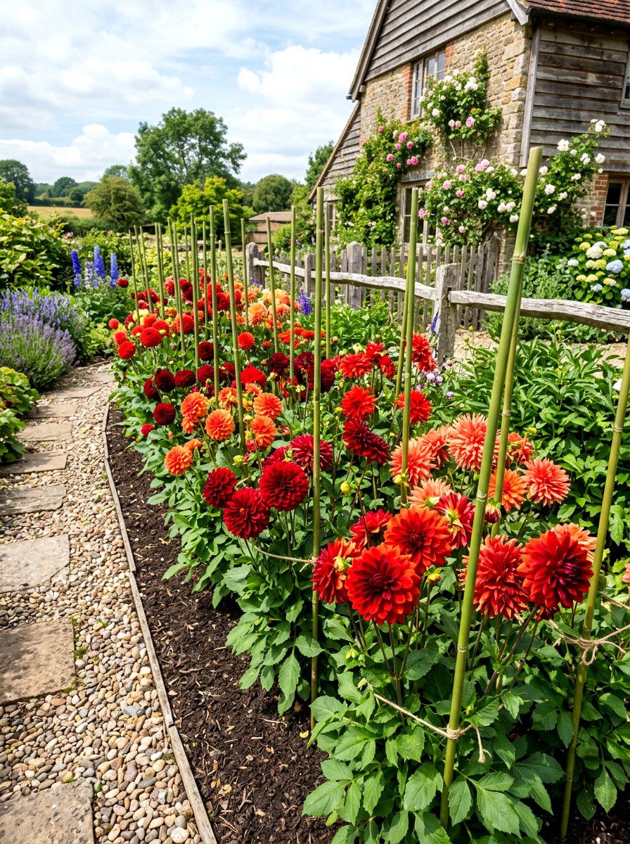 Dahlia Flower Bed - 30 flower field backyard ideas