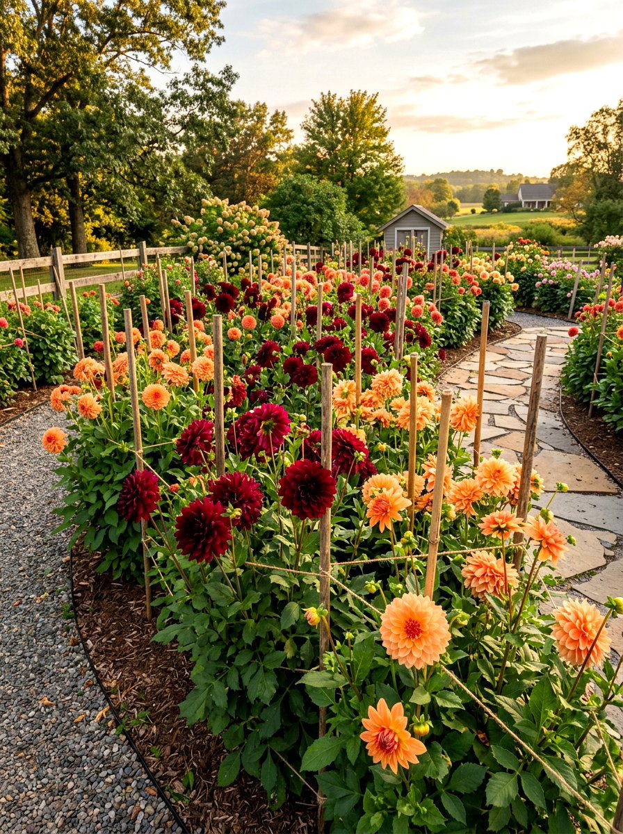 Dahlia Garden Bed - 30 backyard cutting garden ideas