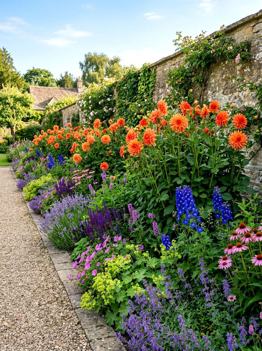 Dahlia Garden Border - 30 dahlia cutting patch ideas