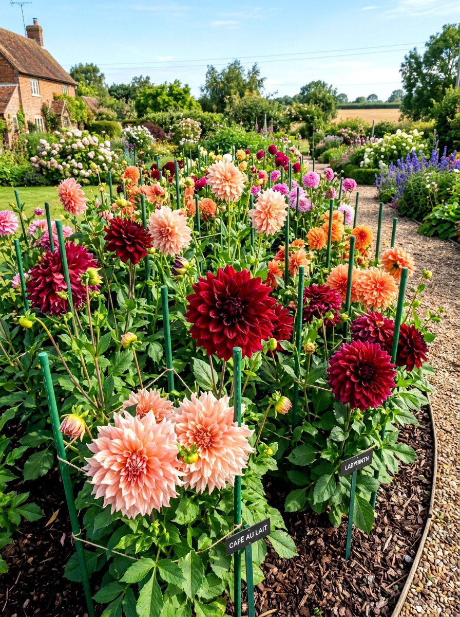 Dahlia garden bed - 30 cut flower garden ideas