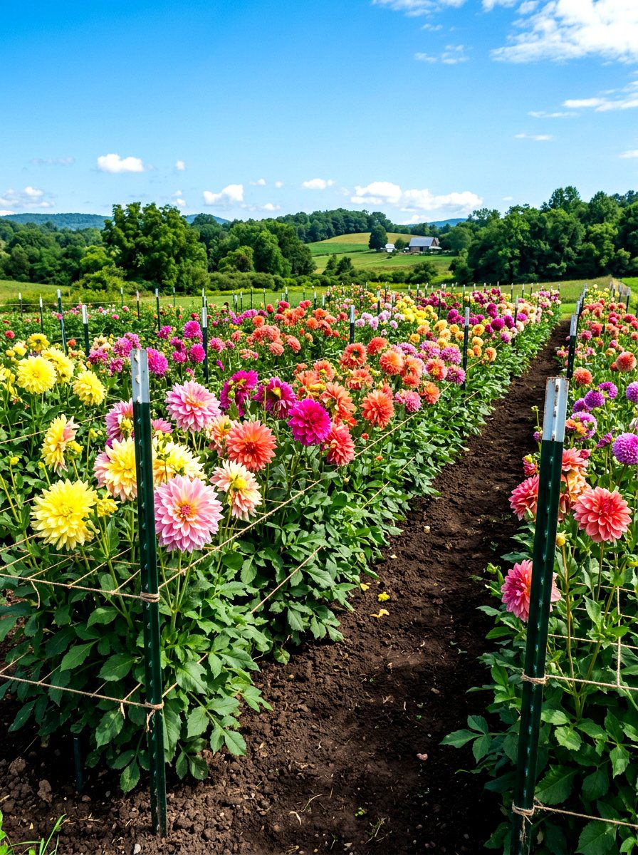 Dahlia patch - 30 flower farm backyard ideas